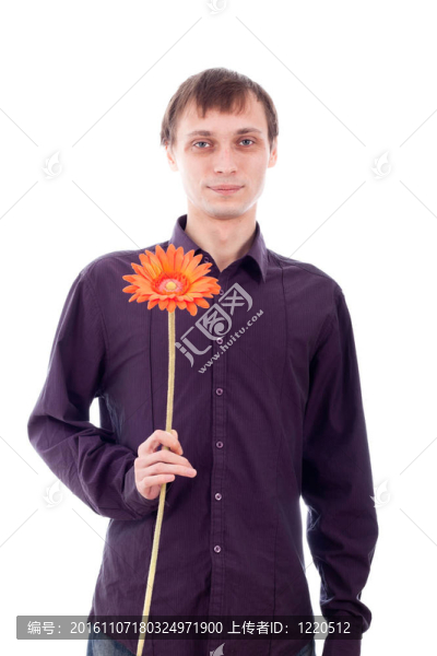 單身男子與花