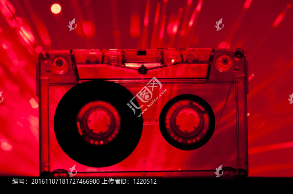 透明盒式磁帶迪斯科燈背景