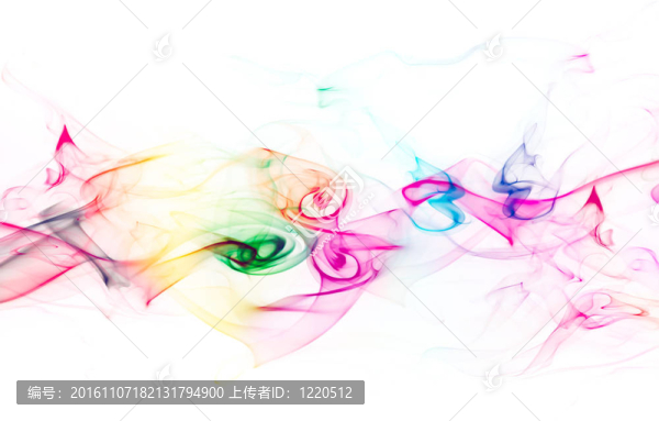 白色背景上的彩色煙霧
