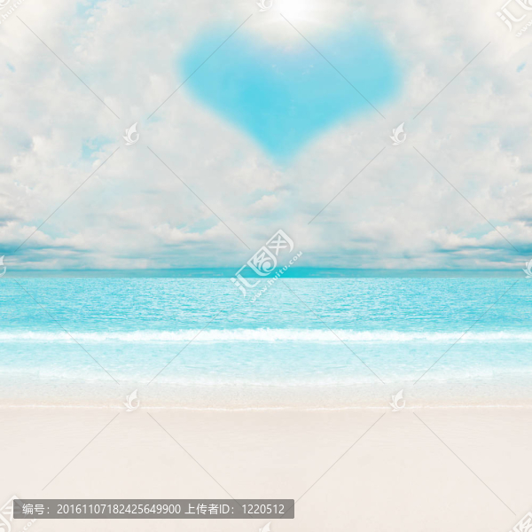 在熱帶海灘上的愛云