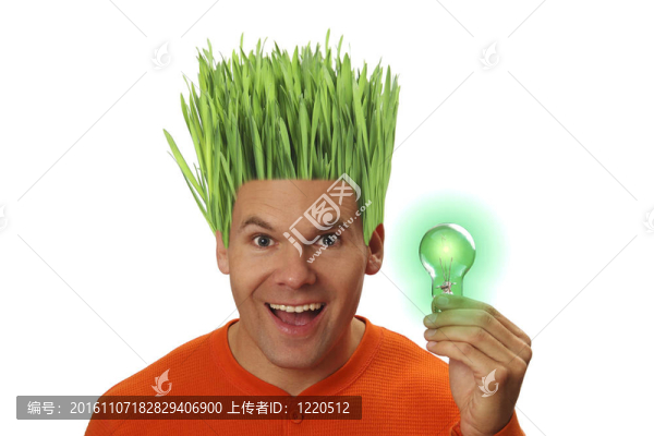 有著光明思想的綠色人