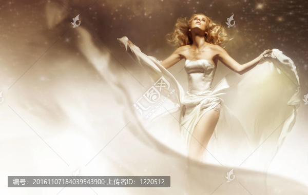 性感的女人穿著婚紗