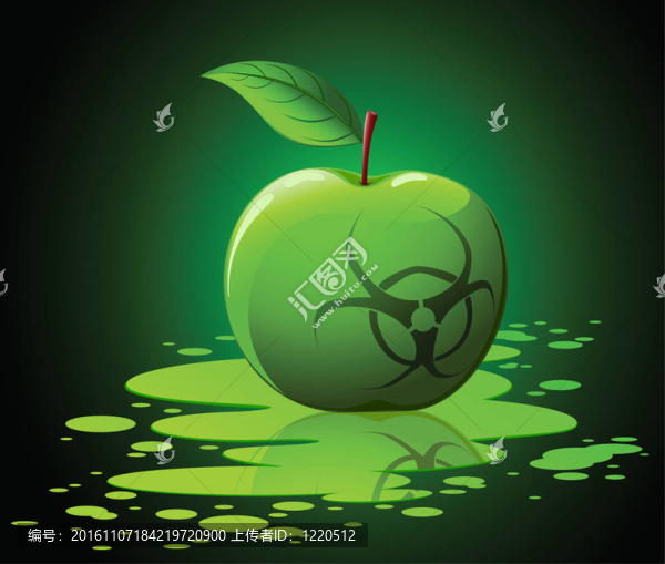 隨著生物有毒的蘋果綠色的歌唱