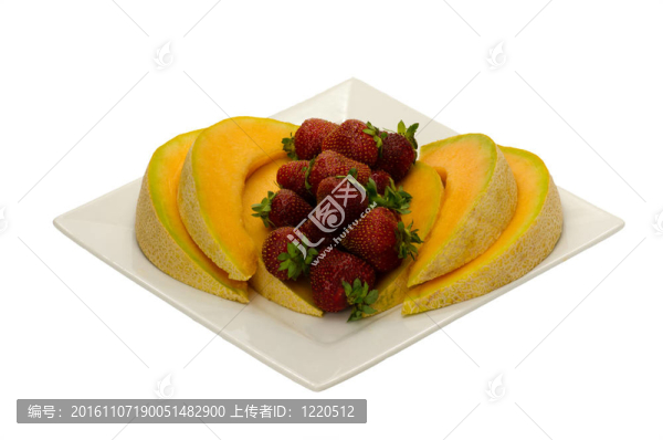 與甜瓜和草莓果實(shí)的沙漠