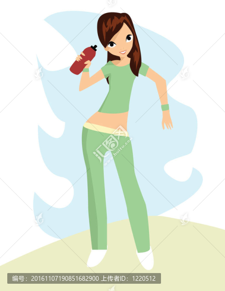 長發(fā)快樂的年輕女人