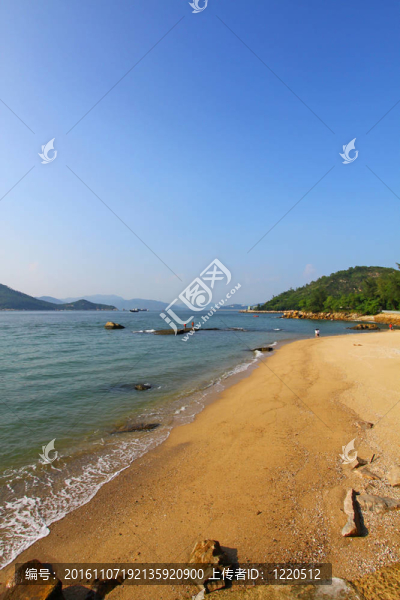 在香港海灘的Cheung,Chau。