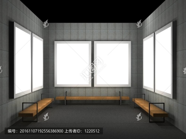 夜間街頭廣告展板插圖