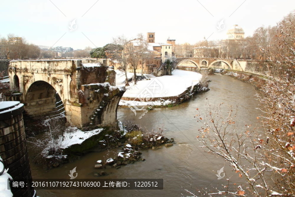 臺伯島被雪覆蓋