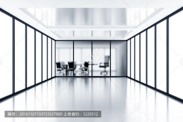空會(huì)議室后面的現(xiàn)代辦公室玻璃隔斷