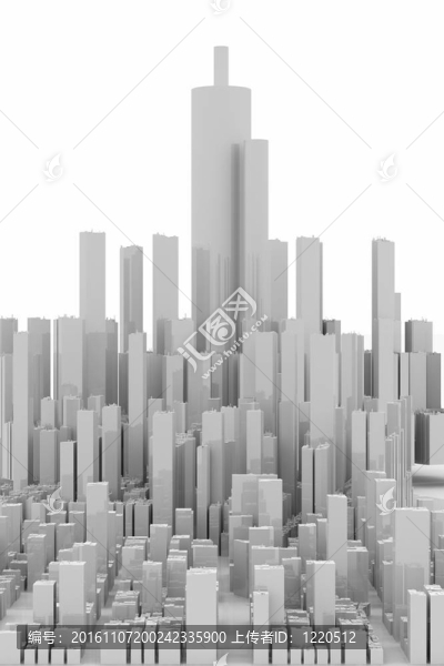 白色的摩天大樓全景