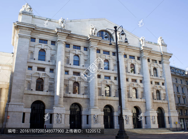 Palazzo,della,Borsa。戲劇性的天空交換建筑；米蘭