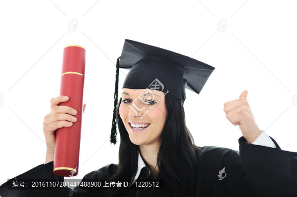 畢業(yè)禮服學(xué)生；畢業(yè)證書(shū)