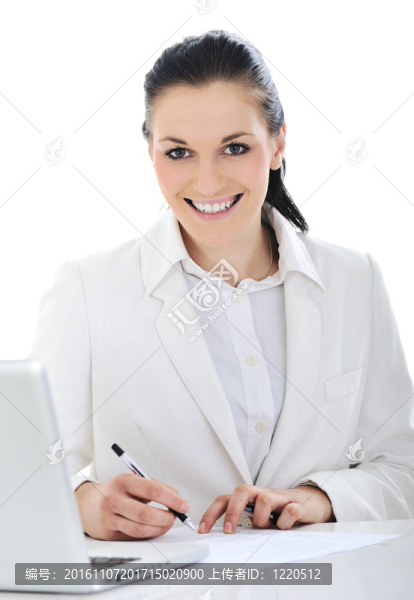辦公桌上的商務(wù)女性