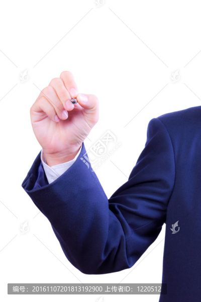 商務(wù)男子手拿筆隔離