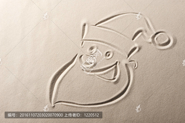 海灘背景與圣誕老人