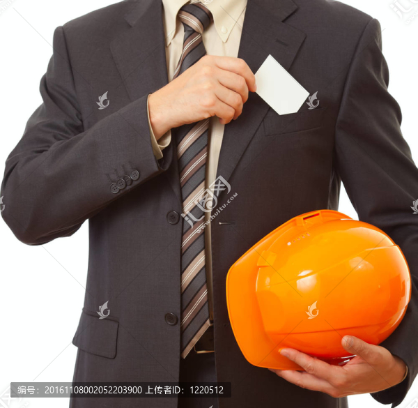 工程師或建筑師手中的名片