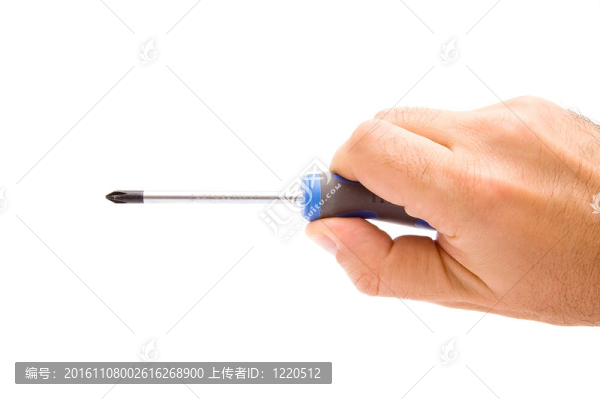手拿著螺絲刀