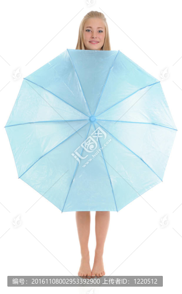 女孩用雨傘