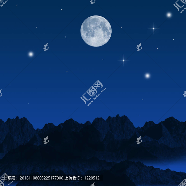 月光下的天空