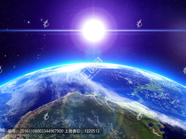 太陽和地球在太空中