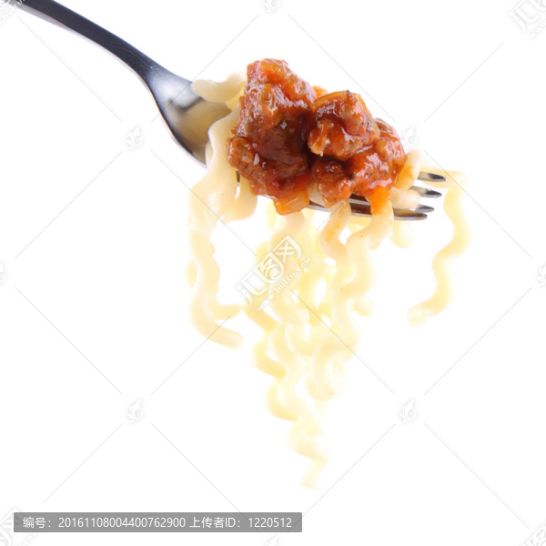意大利肉醬面上的叉
