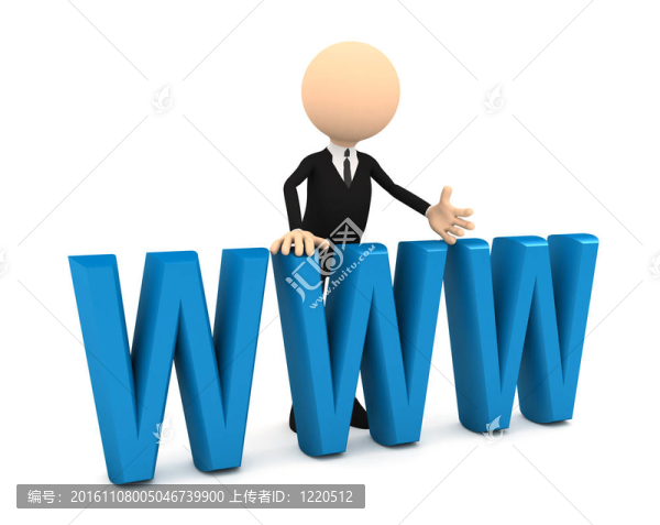 藍(lán)WWW字母3d商人