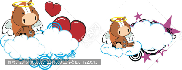 馬小孩卡通天使