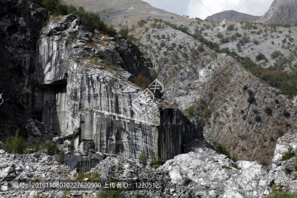 大理石采石場——濱海阿爾卑斯山脈；Carrara；托斯卡納；意大利