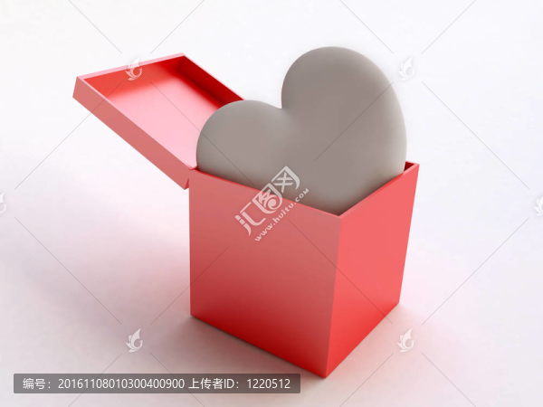 糖果心在紅色禮品盒