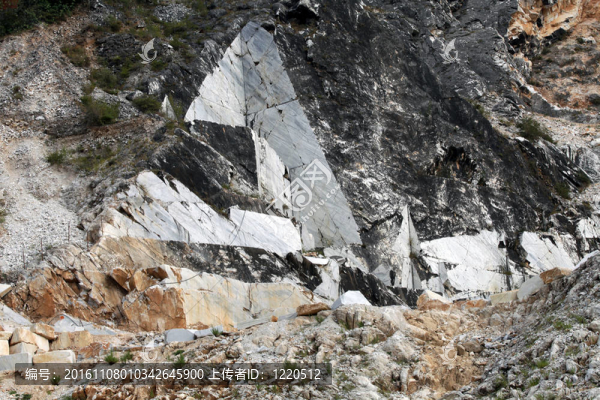 大理石采石場——濱海阿爾卑斯山脈；Carrara；托斯卡納；意大利