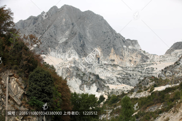 大理石采石場——濱海阿爾卑斯山脈；Carrara；托斯卡納；意大利