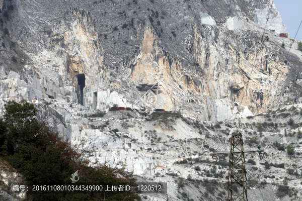 大理石采石場(chǎng)——濱海阿爾卑斯山脈；Carrara；托斯卡納；意大利