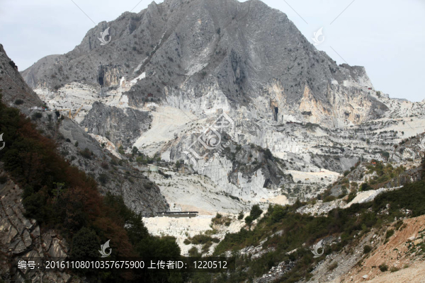 大理石采石場(chǎng)——濱海阿爾卑斯山脈；Carrara；托斯卡納；意大利