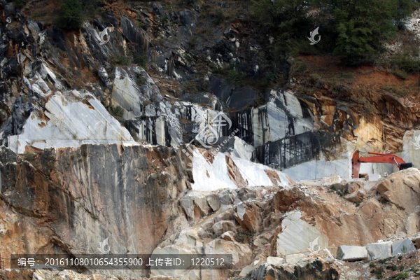大理石采石場——濱海阿爾卑斯山脈；Carrara；托斯卡納；意大利