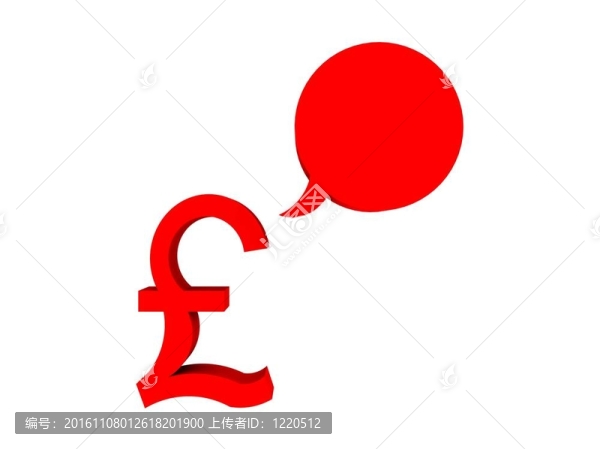 英鎊貨幣符號和文本氣球插圖
