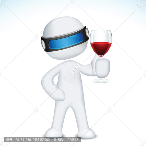 3D與Wine,Glass的人