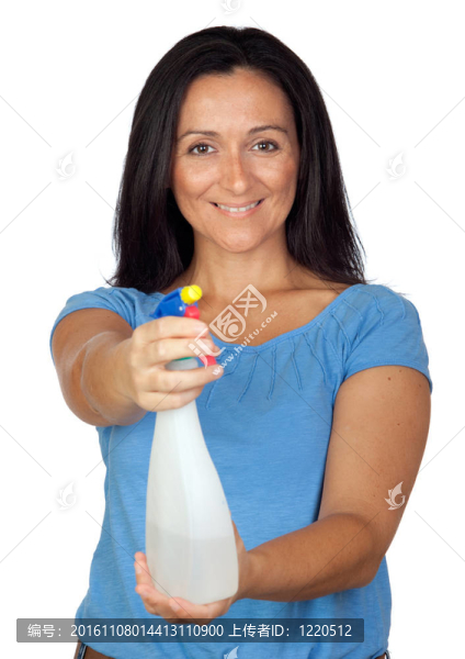 可愛(ài)的家庭主婦與擴(kuò)散器清潔