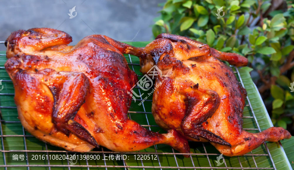 兩個(gè)美味的烤雞肉