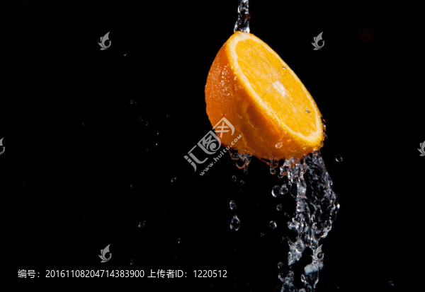 新鮮水飛濺和橙色