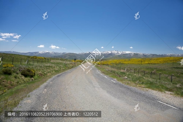 孤獨的農(nóng)村公路在格雷多斯山脈
