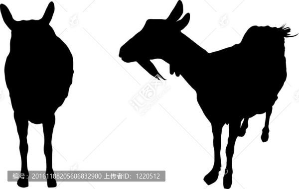 兩個(gè)剪影的母山羊