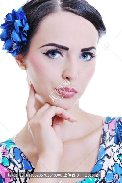 美麗的年輕女性白人孤立