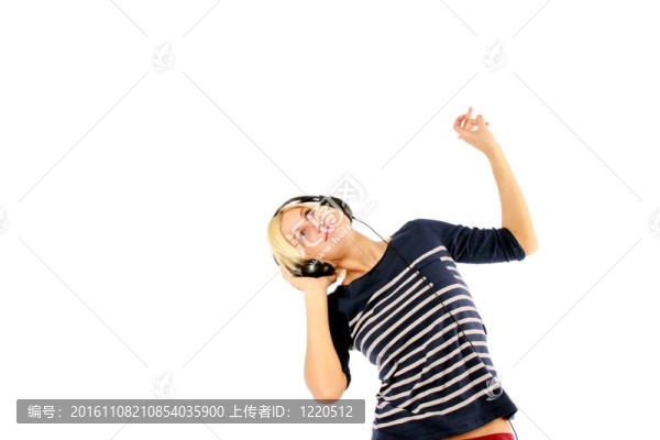 女孩聽音樂