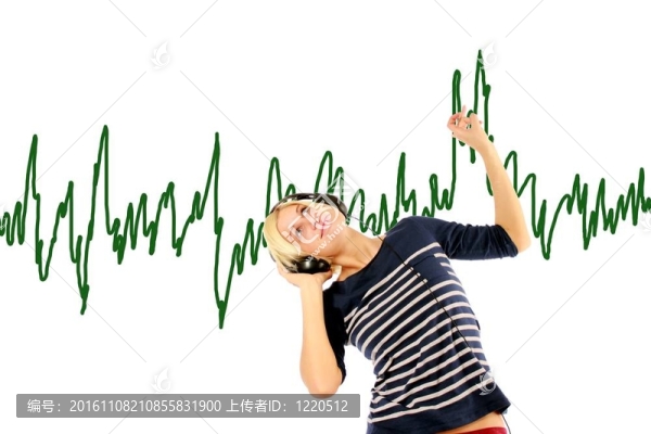 女孩聽音樂