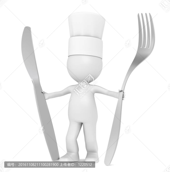 3D小人物的廚師