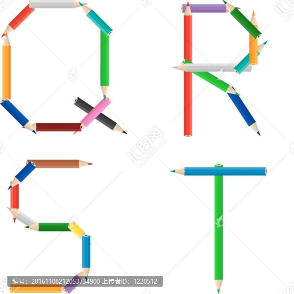 彩色鉛筆字母
