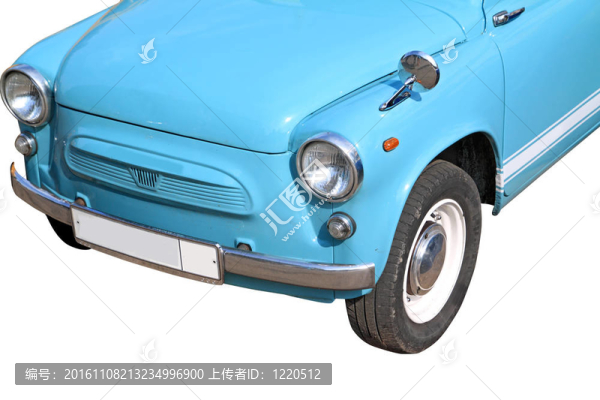 白色背景上的復(fù)古車