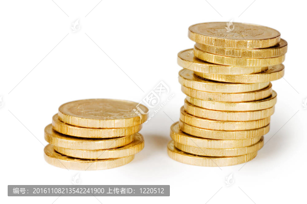 白色背景下的金幣