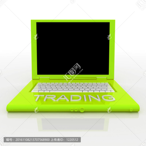 具有字交易的筆記本電腦