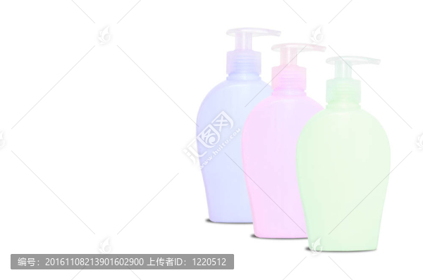 三空白彩色肥皂dispencers與分隔開(kāi)的